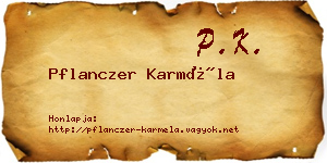 Pflanczer Karméla névjegykártya